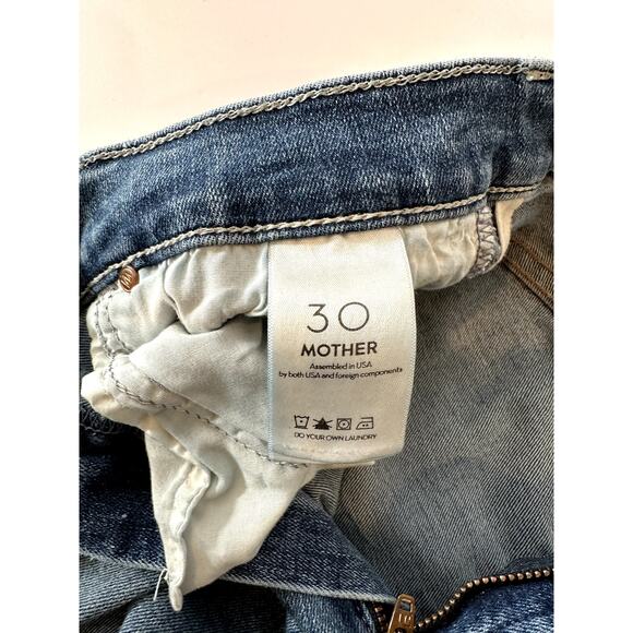 Mother Insider Crop Step Chew 30 raw hem medium wash fair - Picture 6 of 13